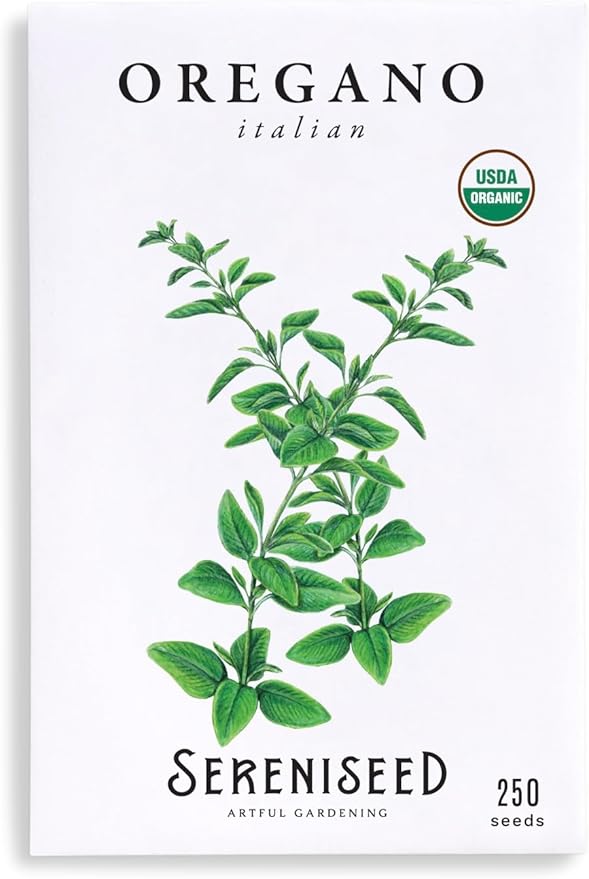 Sereniseed Certified Organic Italian Oregano Seeds – Non GMO, Heirloom – Seed Starting Video – Seeds for Indoor and Outdoor Planting (Oreganium vulgare)