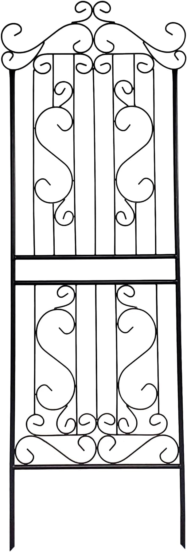 1 Pack 70.8" H x 24.5" W Garden Trellis for Climbing Plants Outdoor Metal Rustproof Roses Trellis Potted Vines Vegetables Flowers Wire Lattices for Ivy Cucumbers Clematis Black
