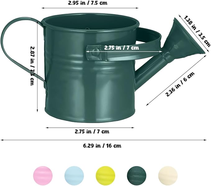 TOYANDONA 5pcs Mini Watering Cans - Small Watering Cans Garden Metal Iron Water Pot for Plants Flowers Bonsai Indoor Outdoor Garden (Random Color)