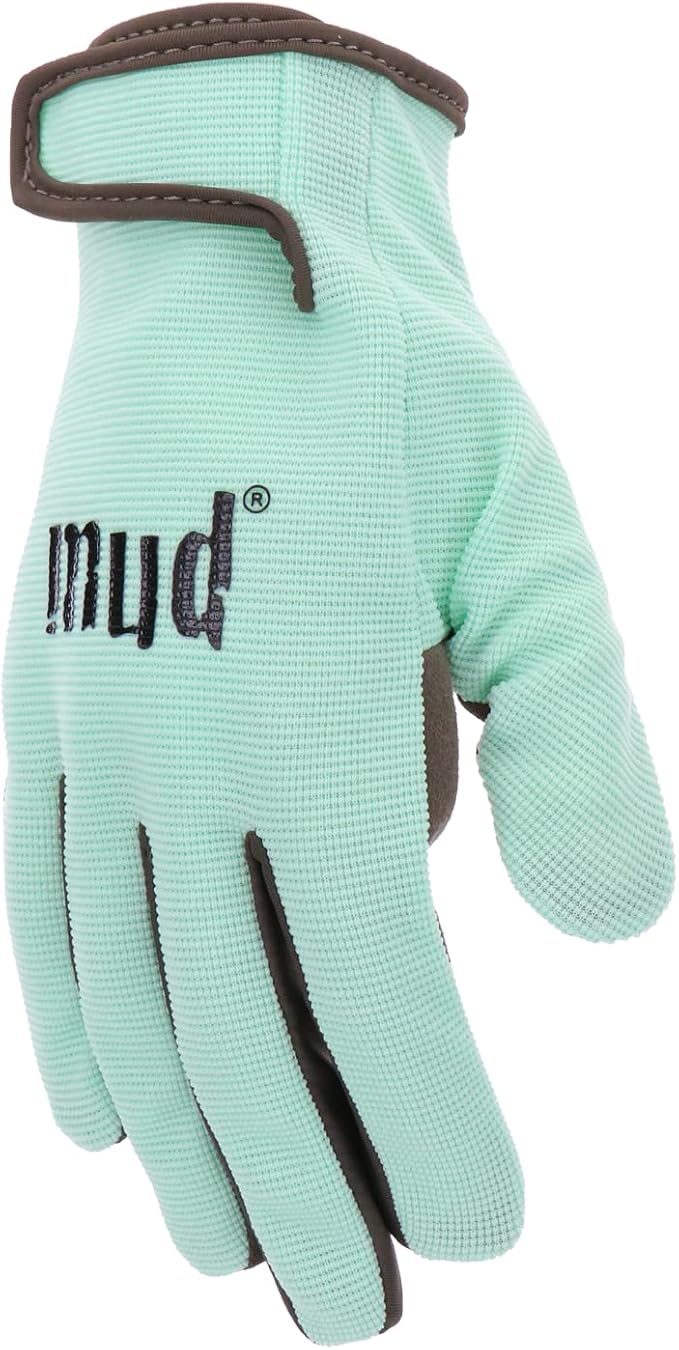 Women's Synthetic Leather Palm Garden Gloves, Touchscreen Capable, Abrasion Resistant, Hook and Loop Closure