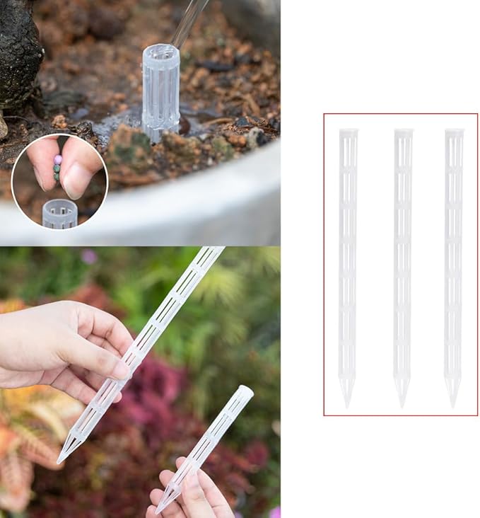 10 Pack Plant Aeration Tubes Potted Plants Watering Stake 8.5'' Deep Root Irrigation Spike Orchid Roots Airflow Stakes for Triumph Tulip Orchid Live Indoor Plant Potting Mix Soil Healthy Roots Ventilation Orchid Mix