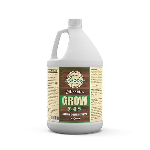 Urban Garden Outfitters Mission Fertilizer Grow 3-1-2 Organic Liquid Plant Fertilizer-All-Purpose, Fish-Based Nutrient Boost for Healthy Growth, Indoor & Outdoor, Gallon