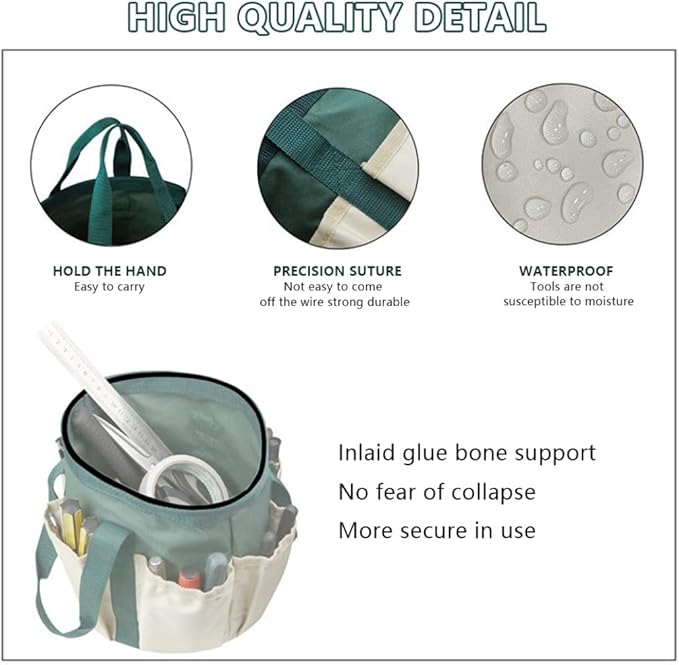 Garden Tools Storage Bag,Gardening Tote Bag and Home Organizer,Multi-Purpose Tool Storage Bag,Heavy Duty Gardening Tool Organizer Tote Bag with 6 Pockets for Women Men Dark Navy Blue