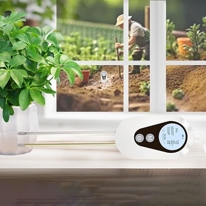 For Garden Lawn and Farm Soil Test Kit 4 in 1 with Soil Moisture Meter PH Meter Temperature and Sunlight Meter