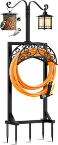 Garden Hose Holder for Outside - Upgraded Water Hose Holders with 5 Spikes & 2 Shepherds Hooks, Freestanding Hose Stand Heavy Duty Hose Hanger Hose Storage Hose Reel Rack for Outside Yard Lawn | for Outside, Upgraded, Hose Stand, Heavy Duty, Hose Hange...