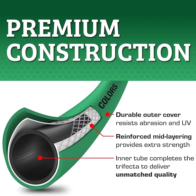 Flexzilla Colors Lead-In Garden Hose 5/8in. x 5ft., Lightweight All-Weather Water Hose, Durable and Flexible, Leak-Free Connections, Forest Green