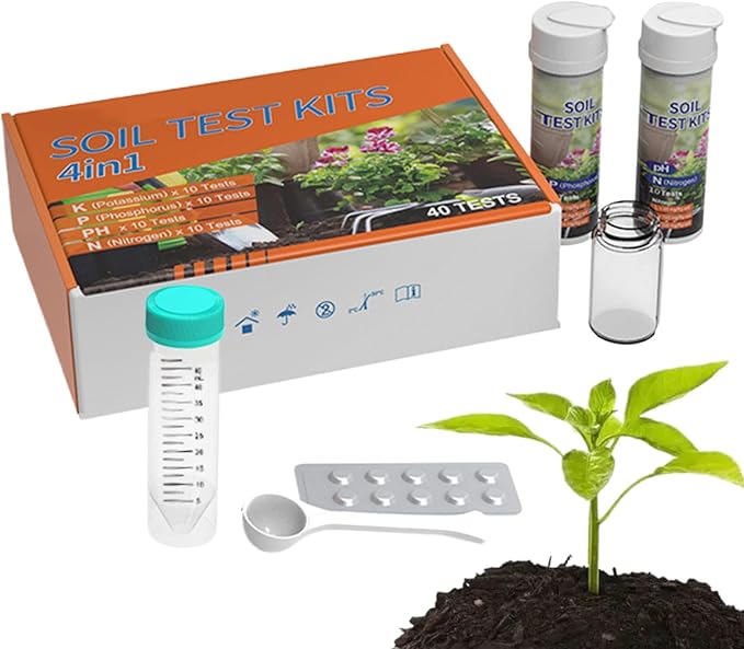 Soil Tester Kit - Professional 4-in-1 Soil Test Device for Plants | Digital Nutrient pH Light Moisture Meter | Garden Tool for Lawn Farm Flower Vegetable Pot Greenhouse Yard Condition Analyzer