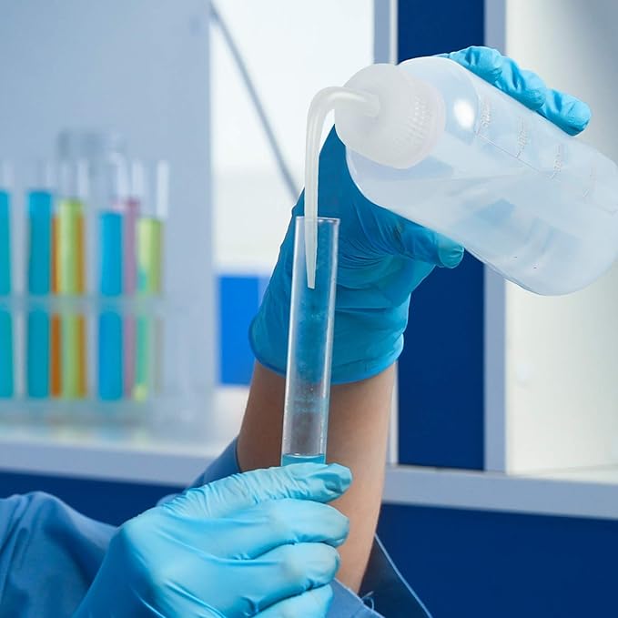 Wash Bottle 500ml and 250ml Narrow Mouth Squeeze Bottle Medical Lab Plastic Safety Squeeze Bottle No Spill Bend Mouth Watering Cans