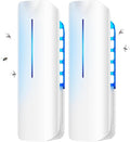 Fruit Fly Traps Indoor for Home: Plug in Mosquito Bug Zapper Gnat Moth Catcher with 9W Night UV Light, 2 Devices 20 Sticky Glue Board Refills for Indoors Flying Insect Trap
