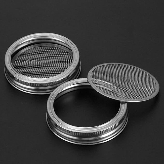 TOYANDONA 3pcs Stainless Steel Sprouting Jar Lids Mesh Seed Germination Covers for 70mm Wide Mouth Mason Jars Household Sprouting and Straining Kitchen Accessories