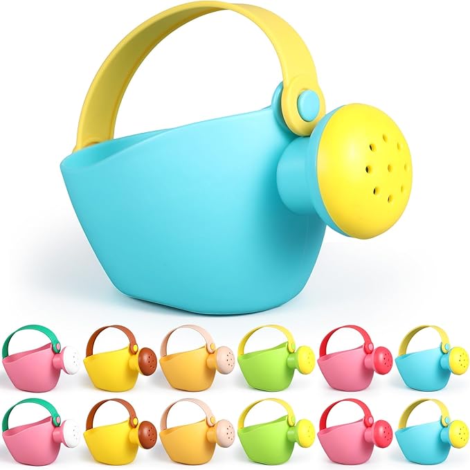 Gemscream 12 Pcs Watering Can Set Small Plastic Beach Watering Can Bath Toy Toddler Gardening Equipment Toy for Girl Boy Beach Outdoor Garden