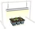 SOLIGT 2 ft Grow Light for Seed Starting with Stand, Double Tube Warm White Full Spectrum Seedling Grow Light for Indoor Plants, 80 LED Chips, Height Adjustable