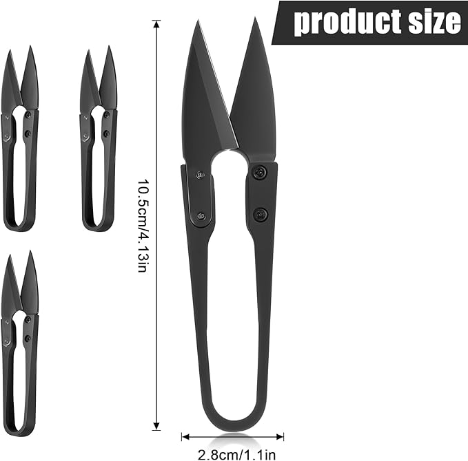 4PCS Mini Bonsai Pruning Scissors, Small Pruner Shears Bud Leaves Trimmer Stainless Steel Gardening Clippers for Flower Bud and Bonsai Trimming Pruners Trimmers for Sewing Gardening(Black)