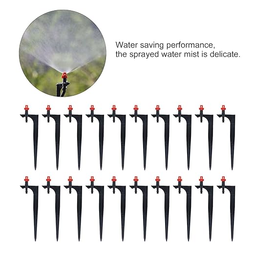 Drip Irrigation System, Irrigation System for Garden Greenhouse Micro Drip Irrigation Kit Automatic Irrigation System Courtyard Spray Plant Watering System with Adjustable Nozzle Emitter(20PCS)