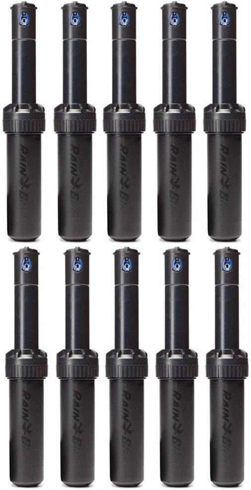 Rain-bird 5000 Series Rotor Sprinkler Head - 5004 PC Model, Adjustable 40-360 Degree Part-Circle, 4 Inch Pop-Up Lawn Sprayer Irrigation System - 25 to 50 Feet Water Spray Distance (Y54007) (10 Pack)