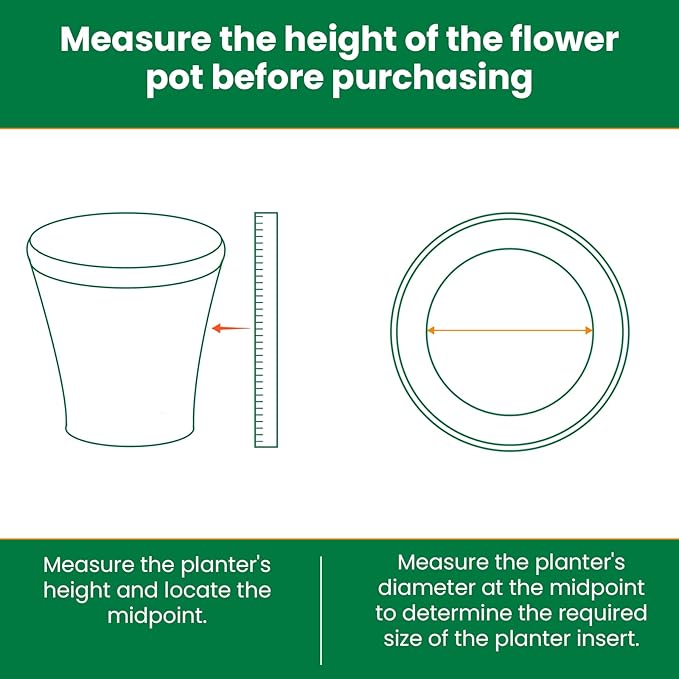 2-Pack Round Planter Insert - Plant Pot Insert with Drainage Holes, Use Less Potting Soil, Planter Accessories for Indoor & Outdoor Use (10 inch)