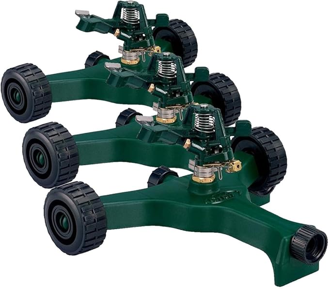 Orbit 58148 Lawn and Garden 1/2-Inch Zinc Impact Sprinkler with Metal Wheel Base (Pack of 3)