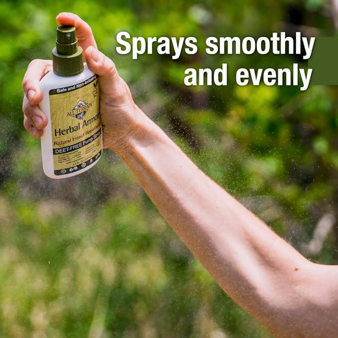 Herbal Armor DEET-Free Pump Spray 4oz. Insect Repellent, Plant-Based and All-Natural Bug Repellent, Safe for Family and Pets, Mosquito and Bug Protection