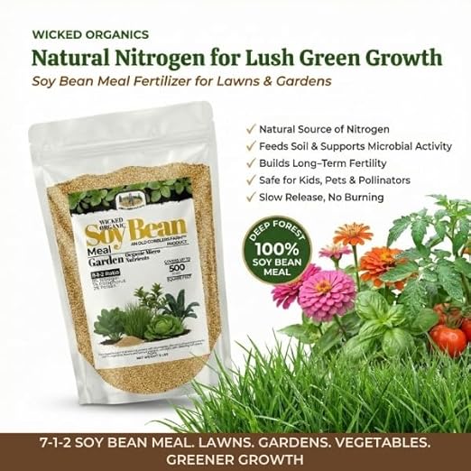Old Cobblers Farm™ Wicked Organics Soy Bean Meal - Slow-Release Plant Nutrition for Strong Growth & Healthier Soil – (5 lbs | 10 lbs | 15 lbs | 20 lbs) (15lbs)