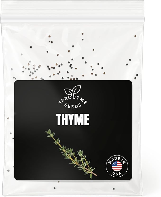 Thyme Seeds for Planting – 200+ Perennial Culinary Herb Seeds, Fragrant Ground Cover for Garden Beds and Pots, Non-GMO Heirloom, High Germination (Thymus vulgaris)