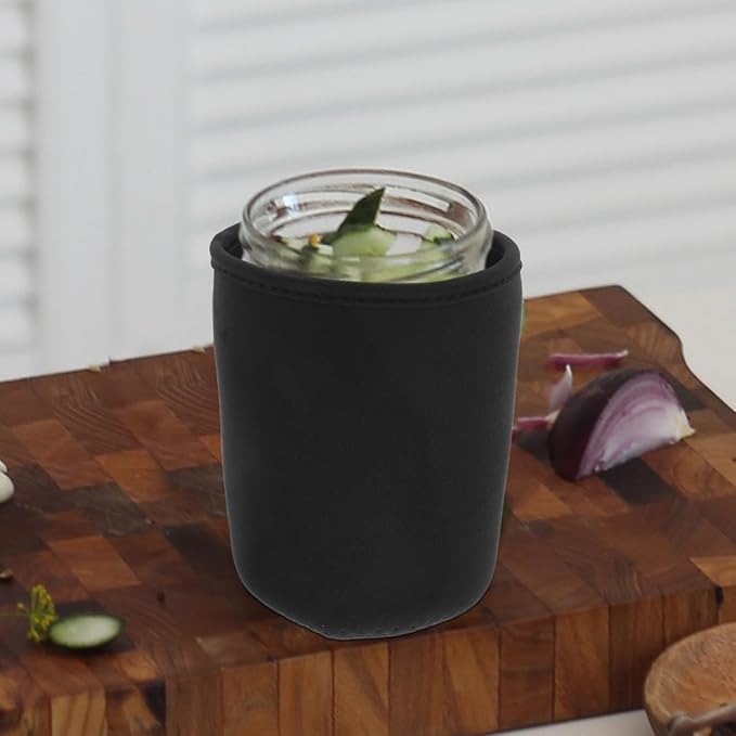 YARNOW Mason Jar Blackout Sleeves 6-Pack 16Oz Hydroponic Bottle Covers Light Control Sleeves for Seed Germination Sprouting Wide Mouth Mason Jars Home Gardening