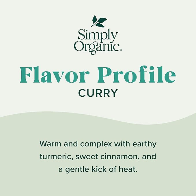 Simply Organic Certified Organic Curry Powder, 3-Ounce 3-Pack, Aromatic Blend 11 Indian Cooking Spice for Meat, Seafood, Tofu