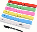 Plant Tree Markers, 600pcs Plastic Hanging Labels with Marker Pen, 6 Colors Adjustable Waterproof Reusable Garden Tags for Nursery and Outdoor Use (Mix Color)