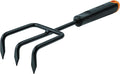 Fiskars Ergo Cultivator, Length 30.5cm, Rust-Resistant Steel Head/Plastic Handle, Black/Orange, 1027019