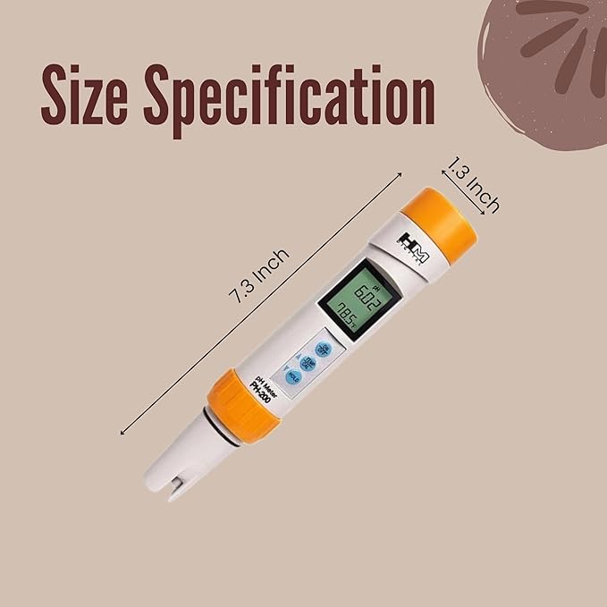 HM Digital PH-200 Waterproof pH Meter, 0-14.00 pH Range, 0.01 pH Resolution, +/- 0.02 pH Readout Accuracy