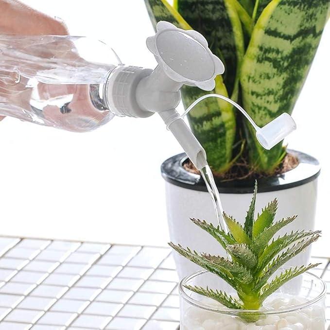 White Bottle Cap Sprinkler 2 in 1 Reusable Plastic Sprinkler Nozzle for Flower Bottle Watering Cans Shower Head Garden Tool Grey Color Lawn and Garden Sprinklers