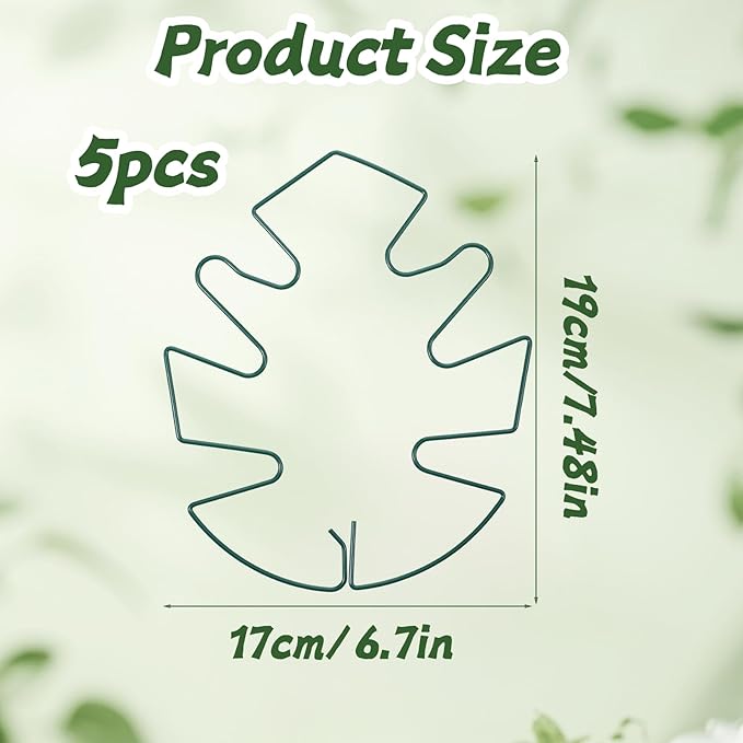 Monstera Plant Support Stakes 5 Pack, Adjustable Iron Climbing Plant Stakes for Indoor, Rust-Resistant Turtle Shell Pattern Plants Holder for Large Plants - Birds of Paradise, Philodendron