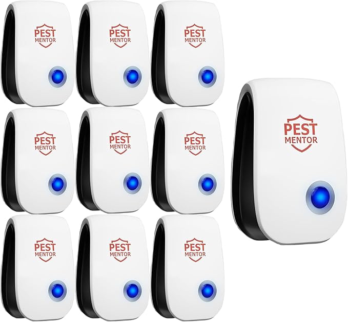 Ultrasonic Pest Repellent 10Pack, Electronic Pest Control Insect Repeller for Bugs,Rodents, Mosquitoes, Cockroaches, Spiders, Ants, Mouse Repellent Pest Control Device for Home Car Kitchen Bedroom