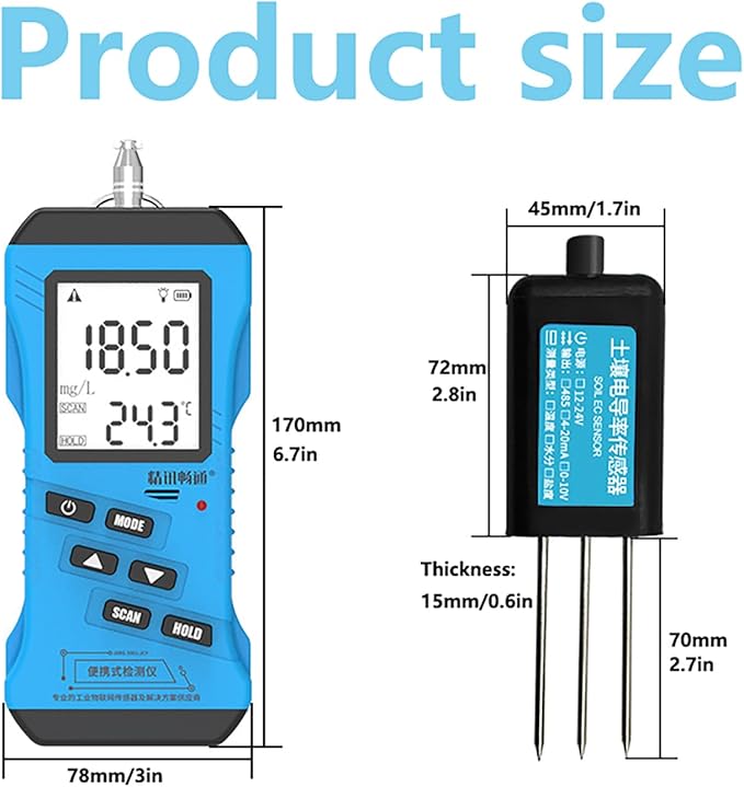 7 in 1 Soil Tester, Digital PH Meter for Soil, NPK Tester with Moisture & Temperature Sensor, Backlit LCD Garden Soil Test Kit for Lawn, Farm, Indoor/Outdoor Plants