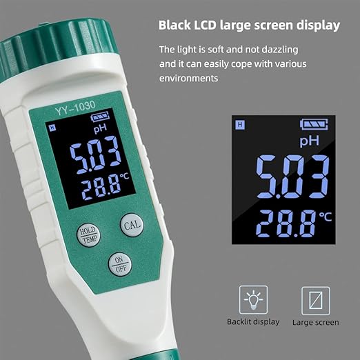 Digital pH Meter for Food, 0.01 Resolution High Accuracy Food pH Tester with Backlit LCD Display and ATC for Meat, Bread, Canning, Cheese, Solid Sampling, Soft Soil and Water