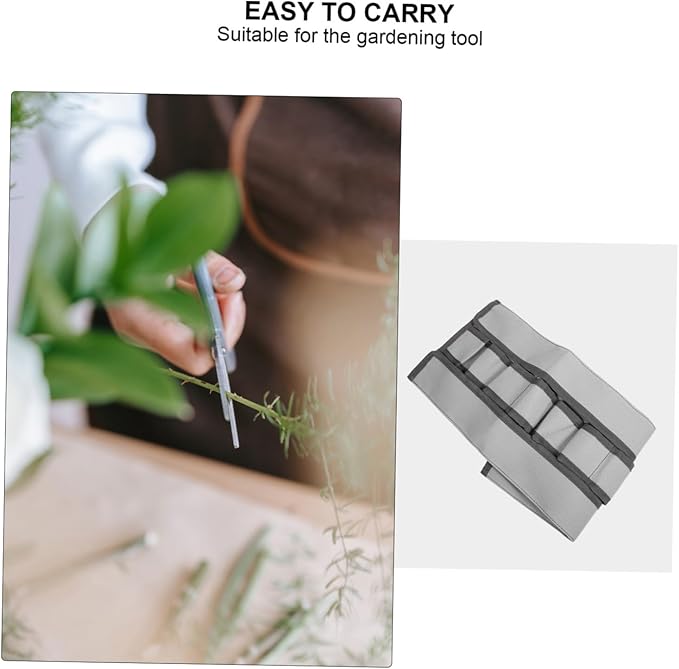 COHEALI 10-Pocket Canvas Gardening Tool Storage Bag Rolling Organizer Zipper Multi-Purpose Tool Holder for Home Gardening and DIY Projects