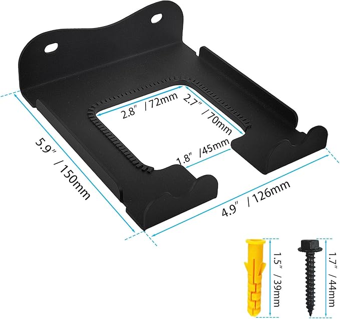 Ertuohg 2PCS Garage Organizer Trimmer Rack, Heavy Duty Weeder Eater Hanger Trimmer Hanger, Weedeater Hangers for Garage Wall, Garden Tool Organizer, Tool Hangers for Garage Wall, Black Metal