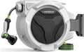 Retractable Hose Reel 100ft 1/2 in, Wall Mounted Garden Hose Reel Heavy Duty with 10 Spray Nozzle, Auto Rewind, 180° Swivel Bracket, UV Resistant