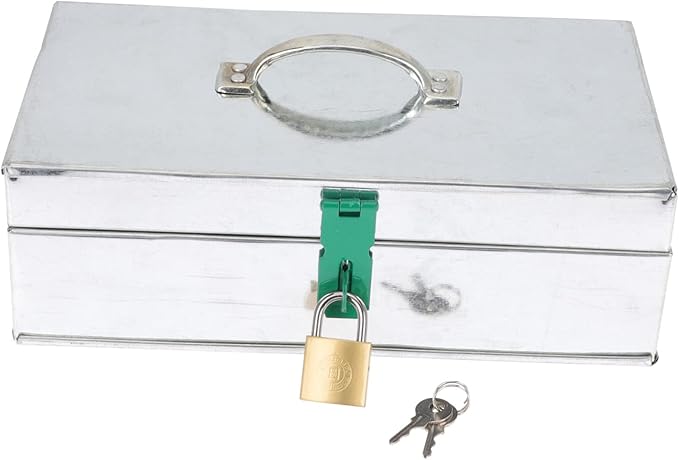 Garden Tool Storage Box Portable Iron Case Handle Lock Capacity Organizer for Gardening Tools Easy to Carry Lightweight for Home Outdoor Use
