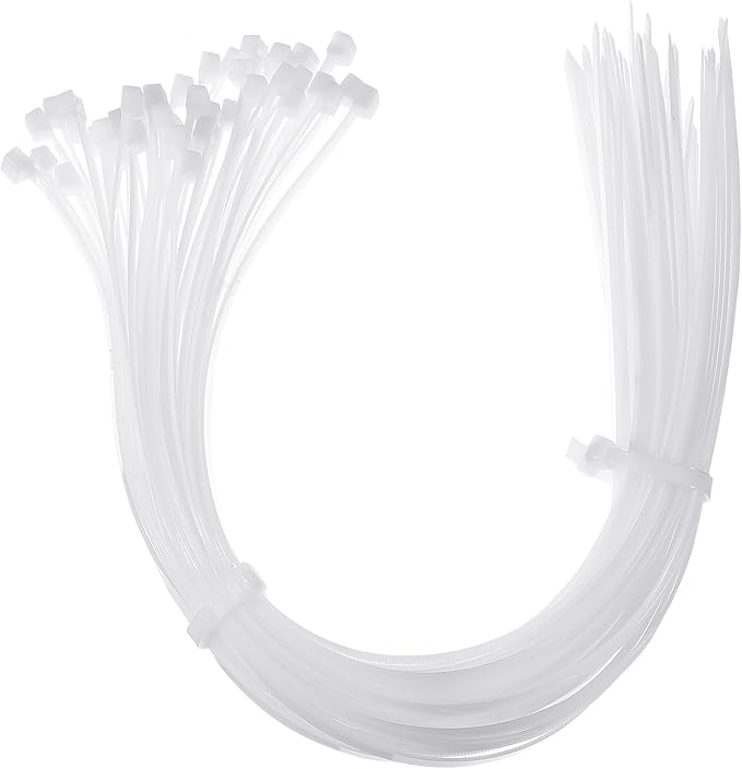 Shappy 50 Pcs Zip Ties Heavy Duty Strong Large Cable Wire Ties Zip Industrial Sturdy Wire, Awnings Tying Branches Bundling of Crops Fixed Water Pipes(40 Inch,White)