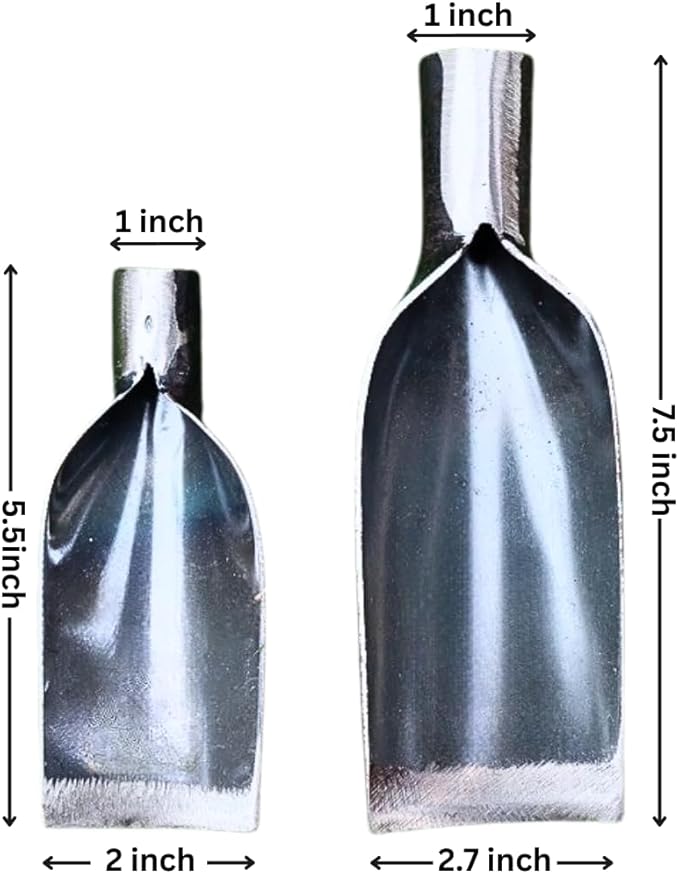 Thai Style Small Steel Shovel Head for Gardening and Camping – Durable Heavy-Duty Mini Digging Tool for Gardeners, Survival Gear, and Outdoor Use – Handmade Style Metal Spade (2.7 inch)