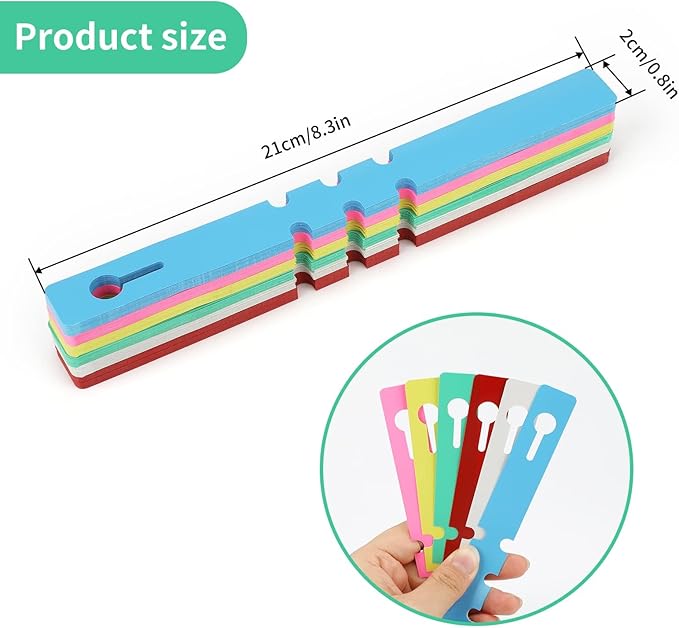 300 Pcs 6 Colors Plastic Plant Hanging Tree Tags Nursery Garden Lables Tags Large Writing Surface,2x20cm