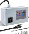 10A 110V Temperature Controller, Digital Thermostat Switch for Seedling Germination, Home Brewing, Fermentation, Vacuum Low-Temperature Cooking, Hatching, Pet Breeding, Heaters Or Cooling Equipment