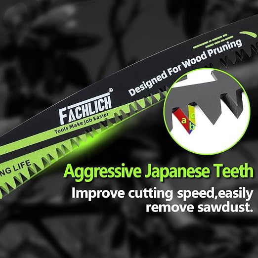 Japanese Teeth Reciprocating Saw Blade 9Inch - Saber Saw Blades Wood Pruning, 2pcs Curved Edge 6TPI for Tree Trimming, Wood/PVC Pipe Cutting, Cr-V Sabre Blades