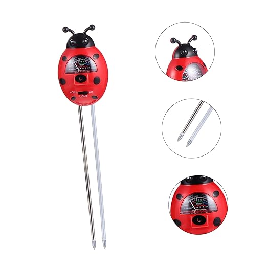 POPETPOP Ladybug Soil Tester for Gardening Soil Moisture Ph Light Levels Garden Tool Kit