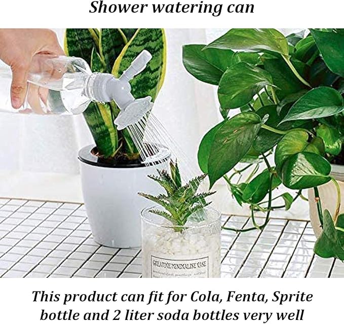 LuFOX 3Pcs Plastic Dual Head Bottle Cap Sprinkler, Bottle Watering Spout Bonsai Watering Can for Indoor Seedlings Plant, Garden Tool