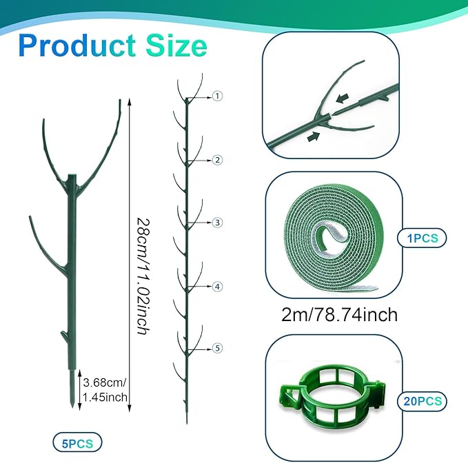 5pack Stackable Monstera Support Frame Set Indoor Outdoor Plant Gardening Supports Ideal for Climbing Plants, Potted Plants, and Other Horticultural Accessories
