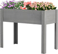 Raised Garden Bed with Legs, 40x20x31, Outdoor Wood Elevated Planter Box, Grey Cedar, Thick Legs, w/Liner