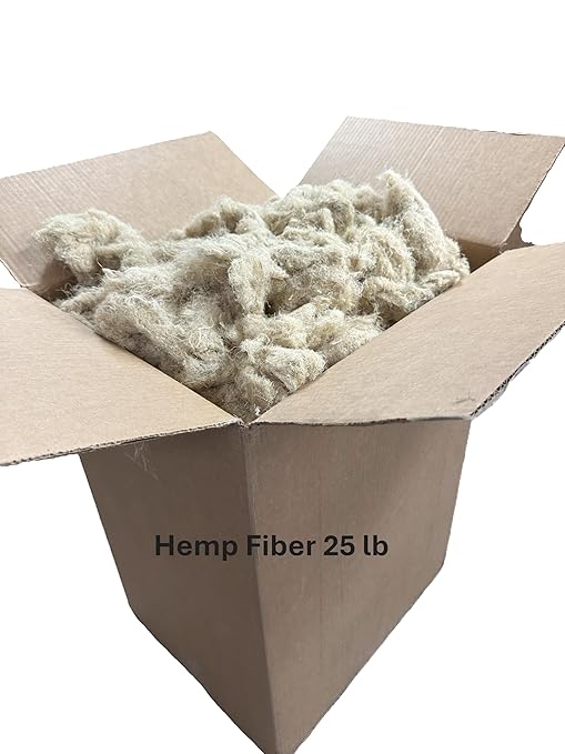 Hemp Nesting Fiber - 25 lb Chicken Nest Box Pad Hemp Fiber Fill - Absorbent DUST Free- Egg Laying Chickens coop, Horse stall, Rabbit, Reptile, Hamster, Cage Fibre, FiberFill Washable - Grown in USA