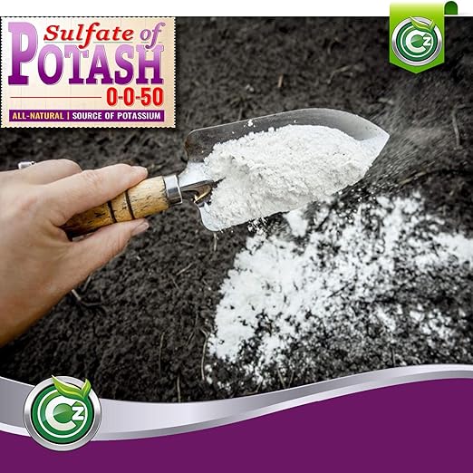 Organic Sulfate of Potash 0-0-50 Made in USA - OMRI Listed - Water Soluble SOP Potassium Plant Food for Plants & Flower Gardens - 3LB Low Chlorine Fertilizer. Enhances Color & Taste!