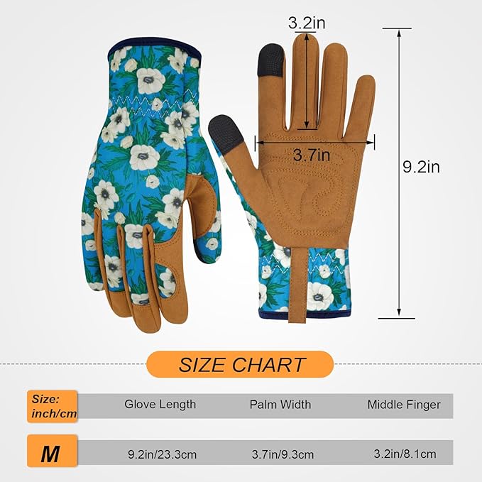 Leather Gardening Gloves for Women Thorn Proof Garden Gloves Touch Screen Working Gloves Gifts